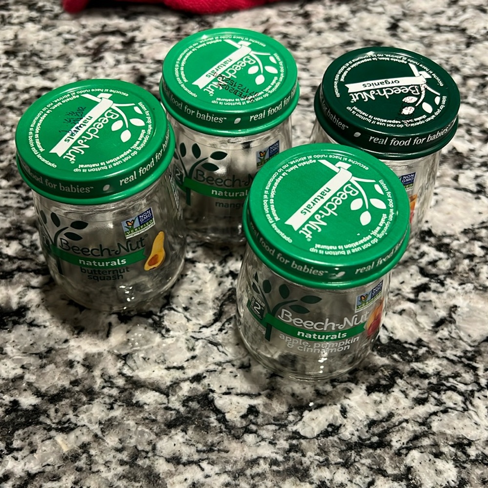Empty Glass Baby food jars